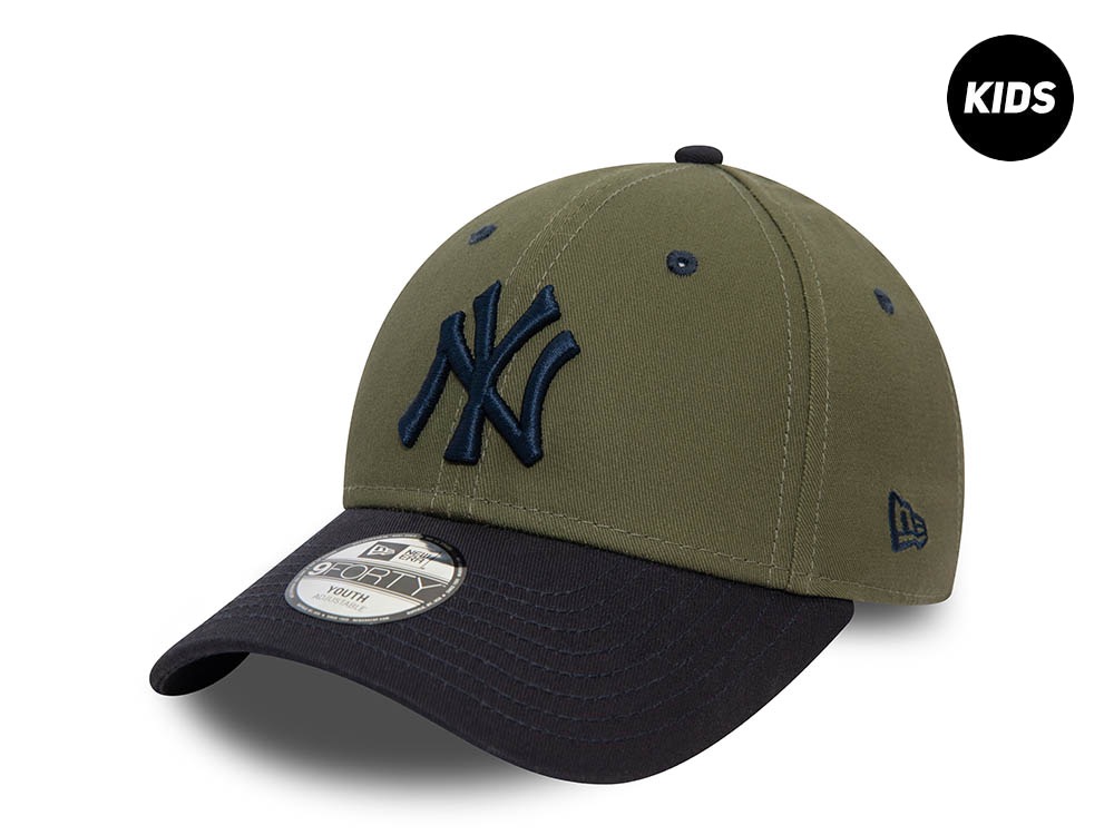 New Era New York Yankees Olive Two Tone Kids 9Forty Strapback Casquette