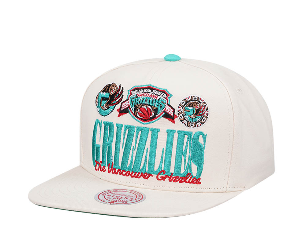 Mitchell & Ness Vancouver Grizzlies Reframe Retro Off White Snapback Casquette