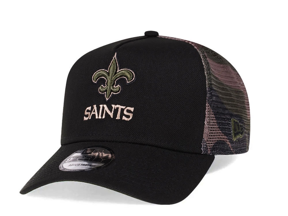 New Era New Orleans Saints Camo 9Forty A Frame Trucker Snapback Casquette