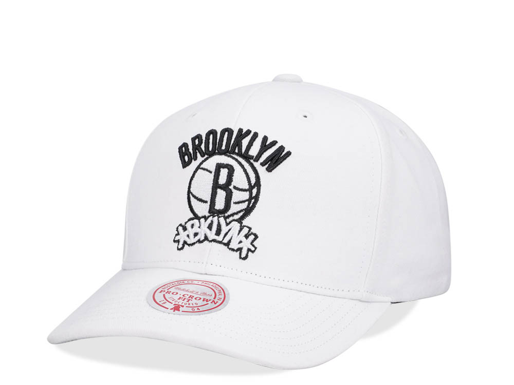 Mitchell & Ness Brooklyn Nets All in Pro White Snapback Casquette