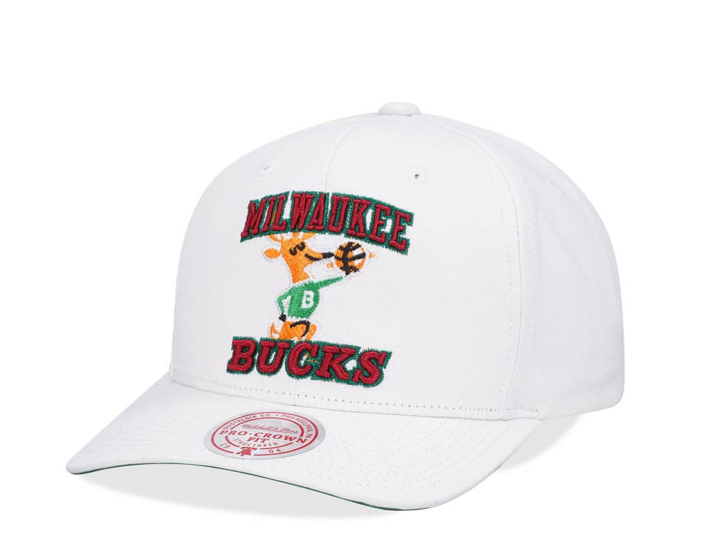 Mitchell & Ness Milwaukee Bucks All in Pro White Snapback Casquette