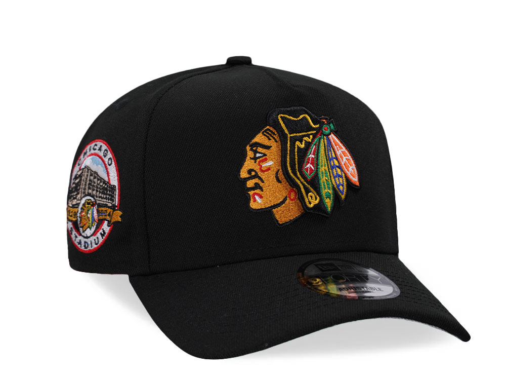 New Era Chicago Blackhawks Chicago Stadium Black Classic 9Forty A Frame Snapback Casquette