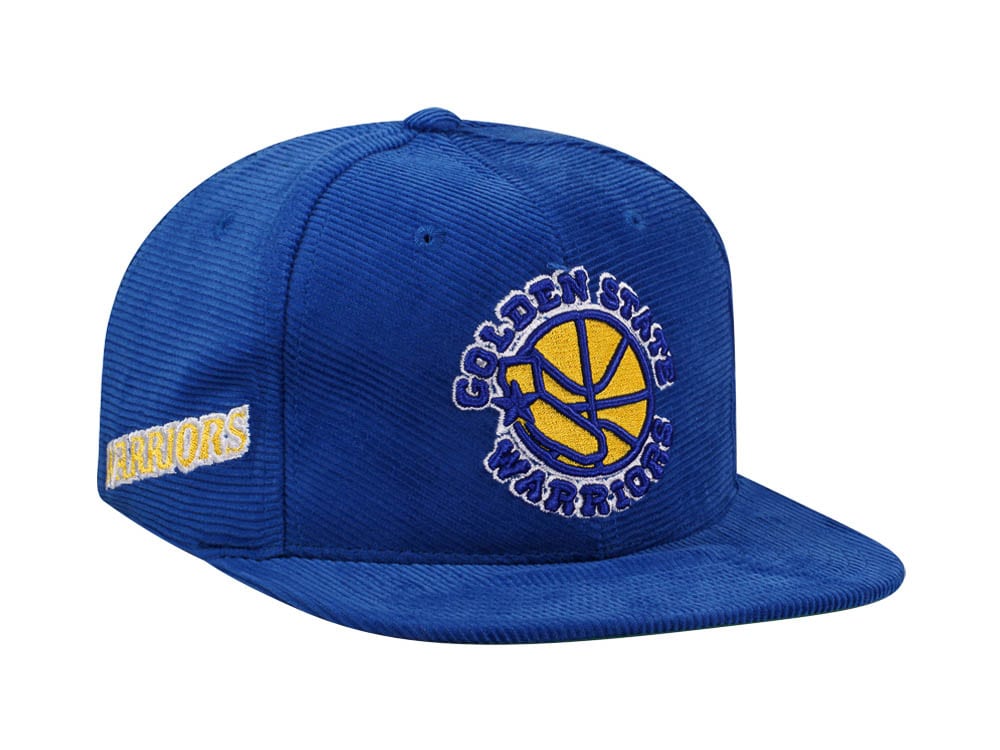 Mitchell & Ness Golden State Warriors Blue Cord Hardwood Classic Snapback Casquette