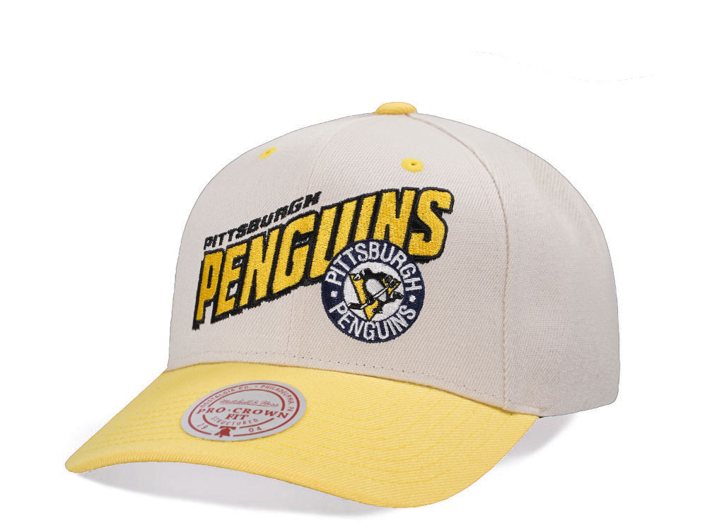 Mitchell & Ness Pittsburgh Penguins Chrome Two Tone Pro Crown Fit Snapback Casquette