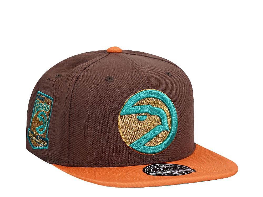 Mitchell & Ness Atlanta Hawks 25th Anniversary Copper Top Hardwood Classic Dynasty Fitted Casquette