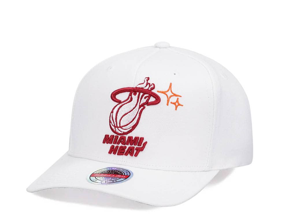 Mitchell & Ness Miami Heat Merch Logo Hardwood Classic Red Flex Snapback Casquette