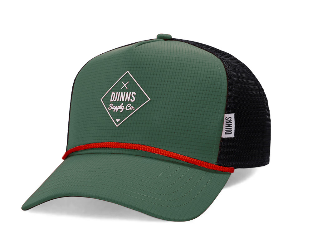 Djinns Rubber Ripstring Olive Trucker Snapback Casquette