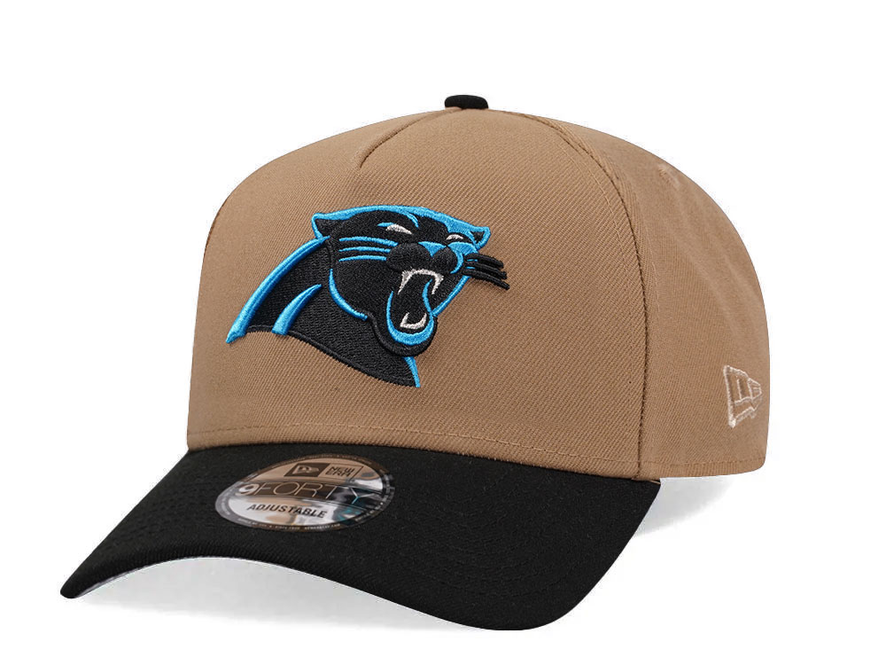 New Era Carolina Panthers Khaki Two Tone Edition 9Forty A Frame Snapback Casquette