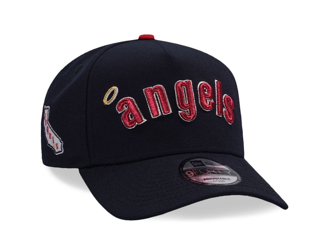 New Era California Angels Navy Throwback Edition 9Forty A Frame Snapback Casquette