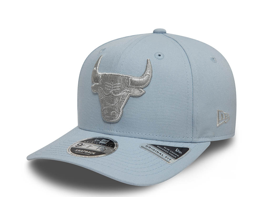 New Era Chicago Bulls Metallic Sky Blue 9Fifty Original Fit Snapback Casquette