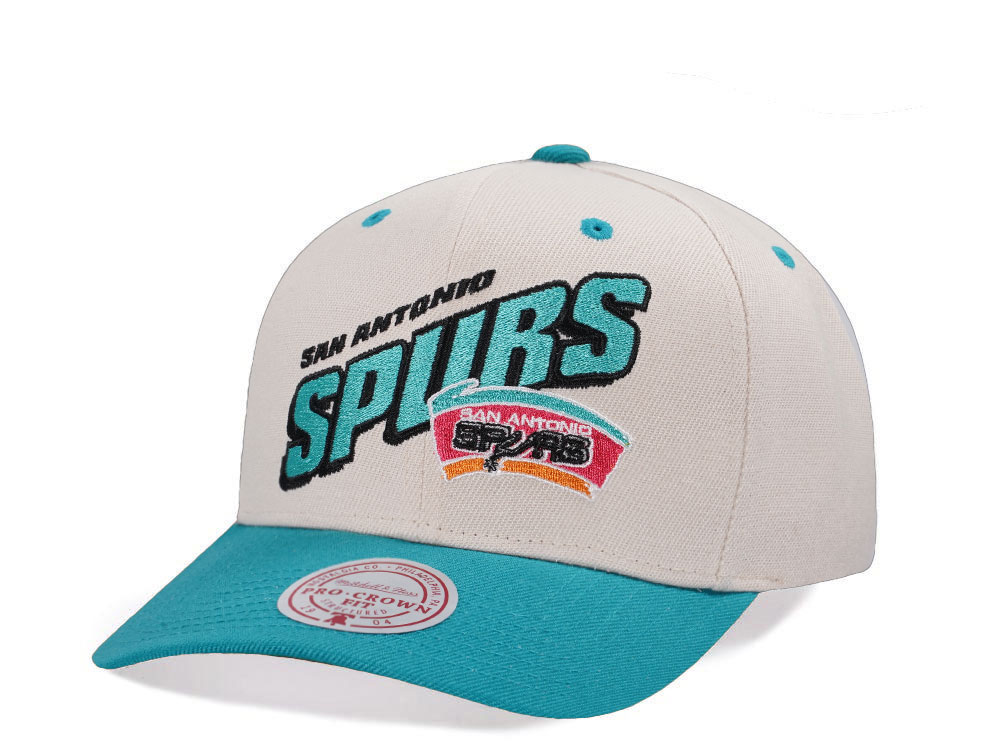 Mitchell & Ness San Antonio Spurs Chrome Two Tone Pro Crown Fit Snapback Casquette