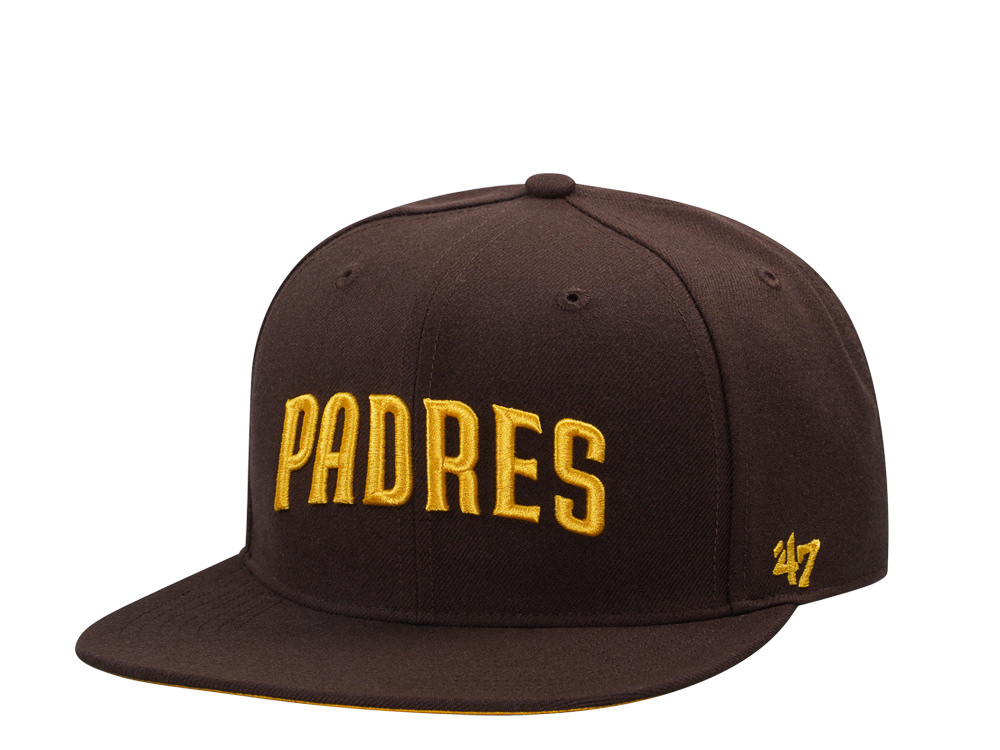 47Brand San Diego Padres Brown No Shot Script Captain Snapback Casquette