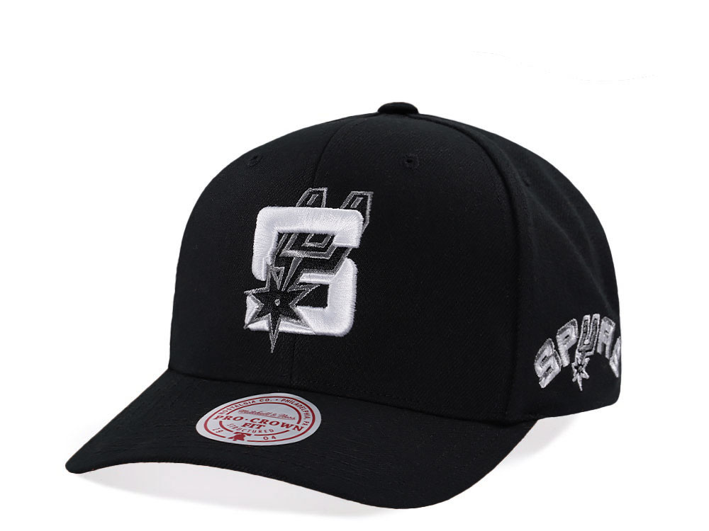 Mitchell & Ness San Antonio Spurs Hardwood Classic Pro Crown Fit Black Snapback Casquette