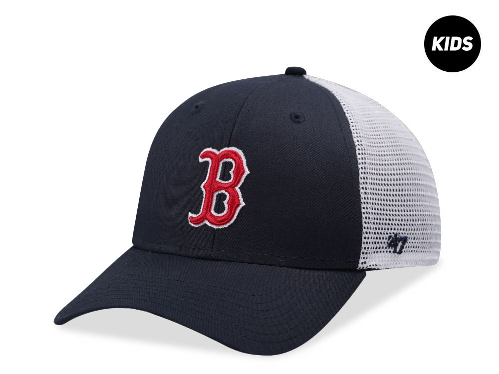 47Brand Boston Red Sox Black MVP Kids Trucker Snapback Casquette