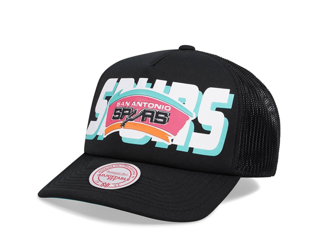 Mitchell & Ness San Antonio Spurs Black Billboard Trucker Snapback Casquette