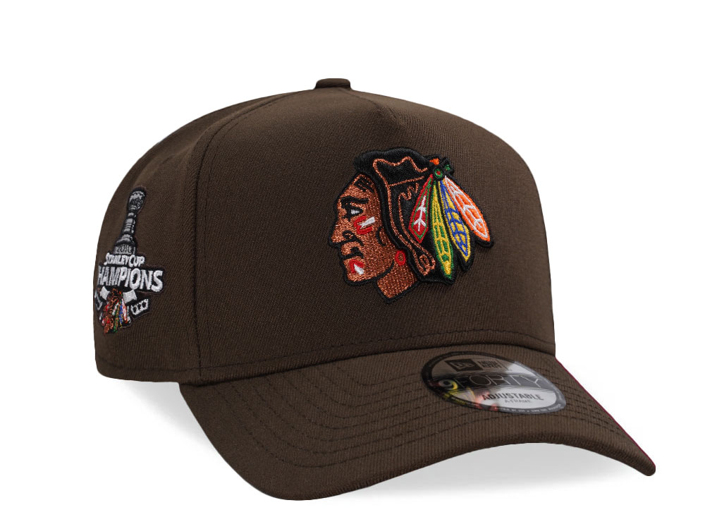 New Era Chicago Blackhawks Stanley Cup Champions 2010 Walnut Edition 9Forty A Frame Snapback Casquette