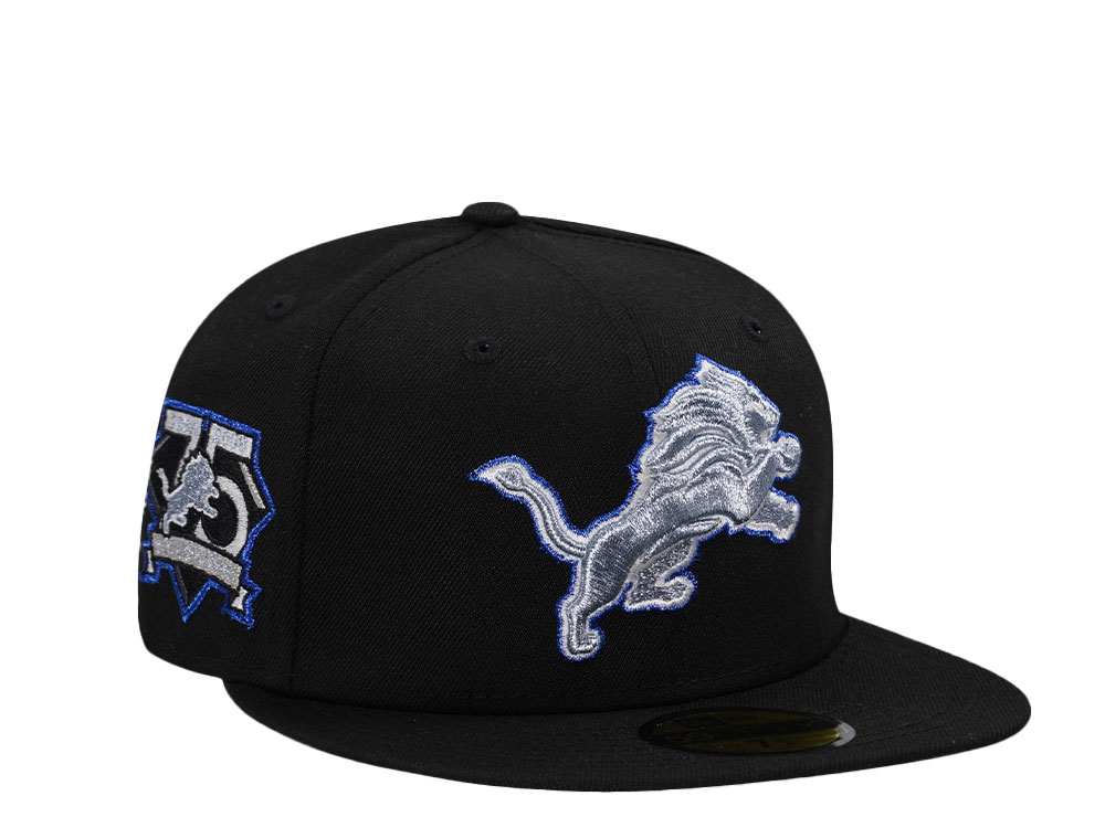 New Era Detroit Lions 75 Seasons Black Metallic Prime Edition 59Fifty Fitted Casquette