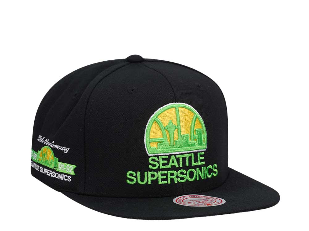 Mitchell & Ness Seattle Supersonics 25th Anniversary Neon Tropical Hardwood Classic Snapback Casquette