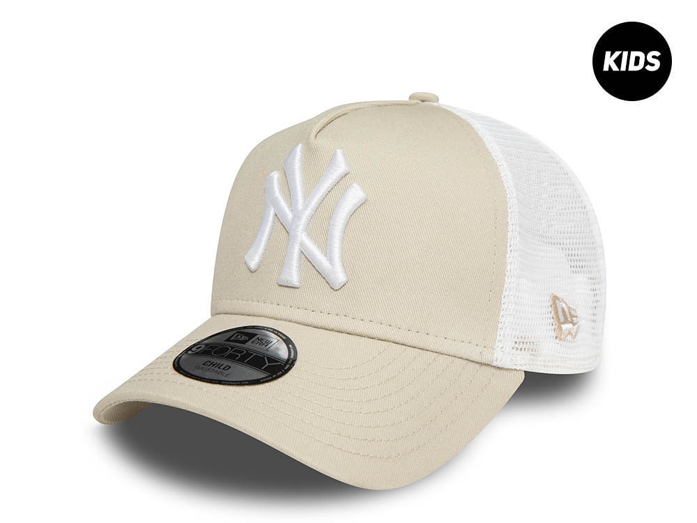 New Era New York Yankees League Essential Stone Kids 9Forty A Frame Trucker Snapback Casquette