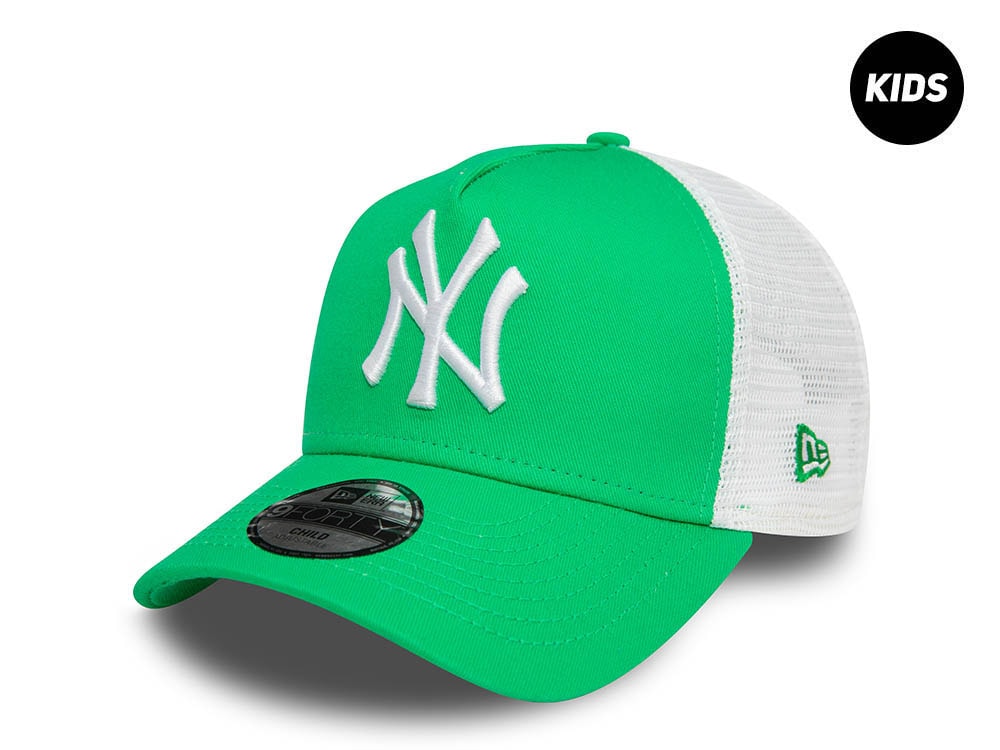 New Era New York Yankees League Essential Green Kids 9Forty A Frame Trucker Snapback Casquette