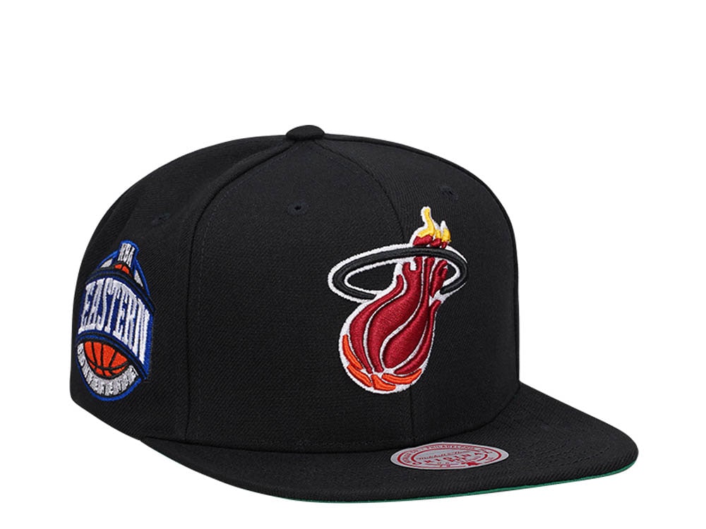 Mitchell & Ness Miami Heat Conference Patch Black Snapback Casquette