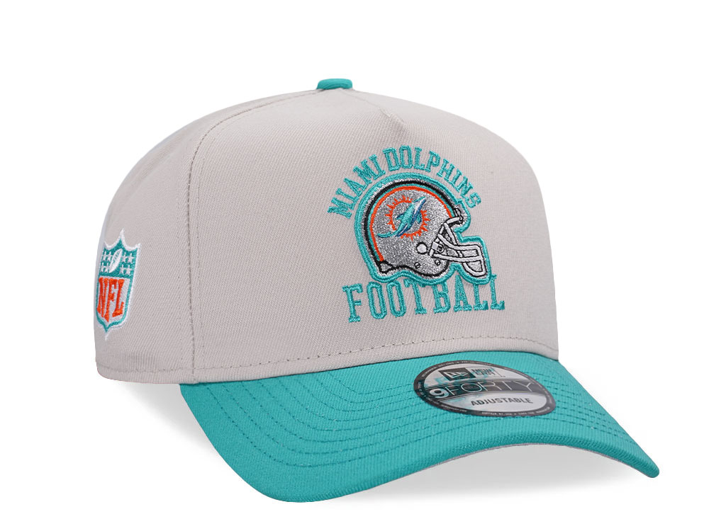 New Era Miami Dolphins Stone Two Tone 9Forty A Frame Snapback Casquette