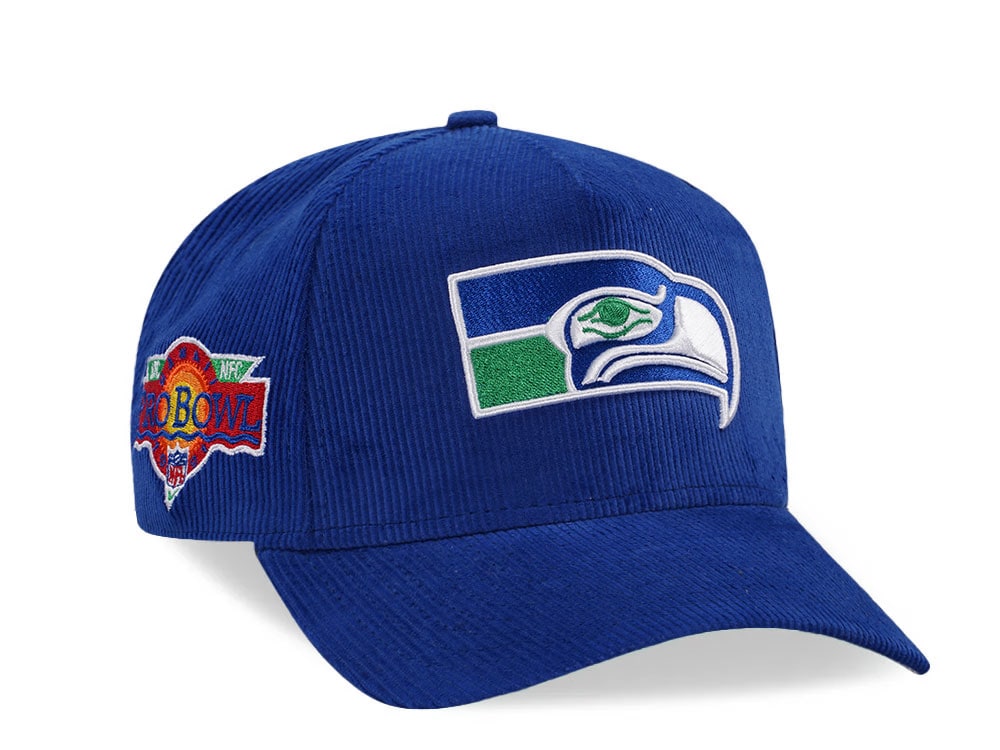 New Era Seattle Seahawks Pro Bowl 1991 Royal Corduroy Edition 9Forty A Frame Snapback Casquette