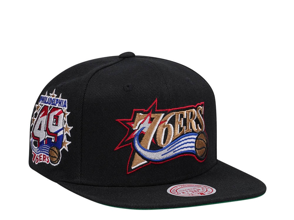 Mitchell & Ness Philadelphia 76ers NBA Black Side Jam Throwback Edition Snapback Casquette