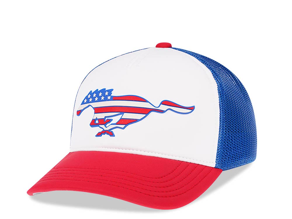 American Needle Ford Mustang America Flag Trucker Snapback Casquette