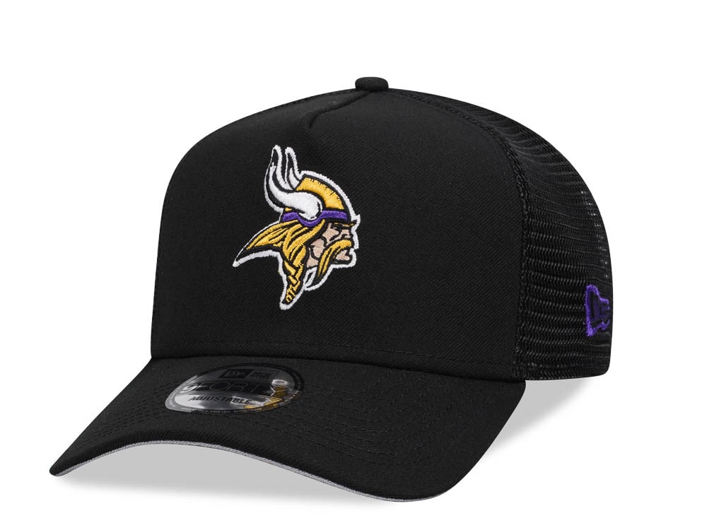 New Era Minnesota Vikings Black 9Forty A Frame Trucker Snapback Casquette