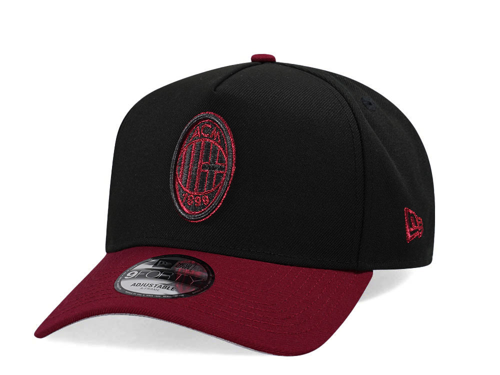 New Era AC Milan Black Metallic Two Tone Edition 9Forty A Frame Snapback Casquette