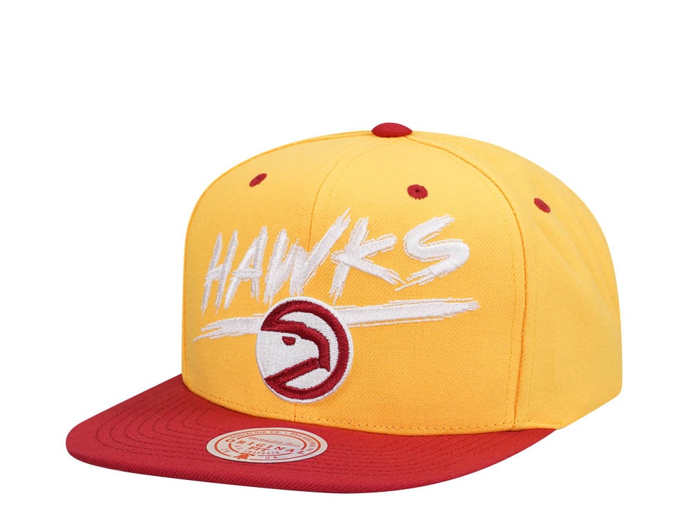 Mitchell & Ness Atlanta Hawks Transcript Yellow Two Tone Snapback Casquette