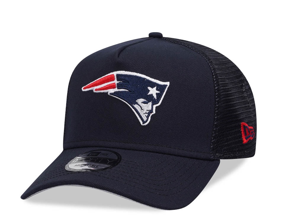 New Era New England Patriots Navy 9Forty A Frame Trucker Snapback Casquette