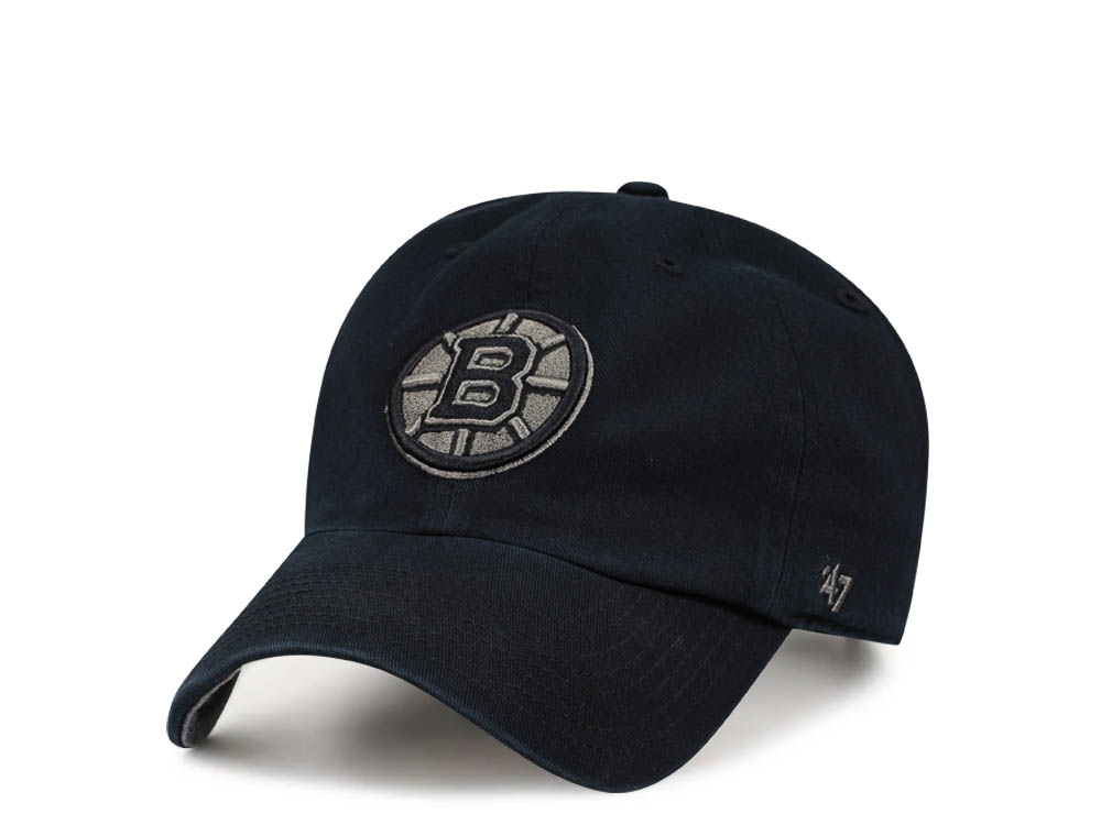 47Brand Boston Bruins Black Ballpark Camo Clean Up Strapback Casquette