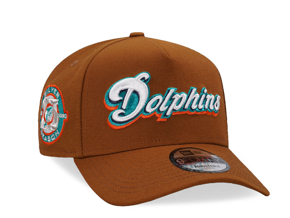 New Era Miami Dolphins 25th Anniversary Bourbon Prime Edition 9Forty A Frame Snapback Casquette