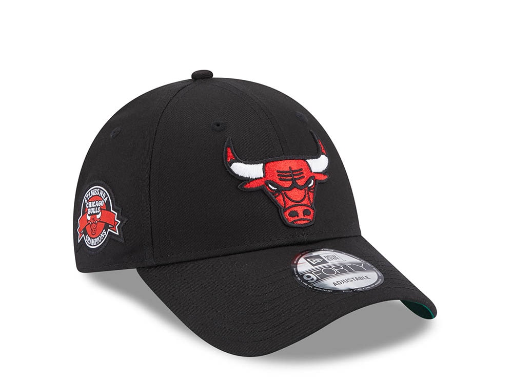 New Era Chicago Bulls 6 Times NBA Champions Black Throwback 9Forty Strapback Casquette