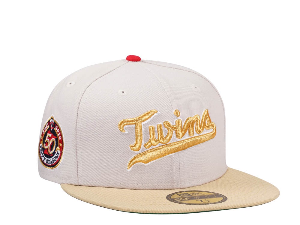 New Era Minnesota Twins 50th Season Stone Gold Two Tone Edition 59Fifty Fitted Casquette