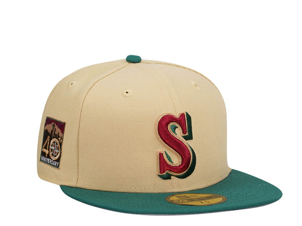 New Era Seattle Mariners 40th Anniversary Vegas Gold Prime Two Tone Edition 59Fifty Fitted Casquette