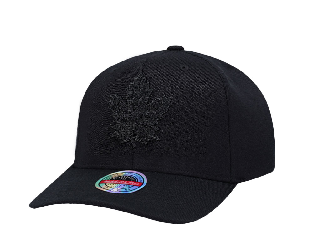 Mitchell & Ness Toronto Maple Leafs Black On Black Logo Classic Red Snapback Casquette