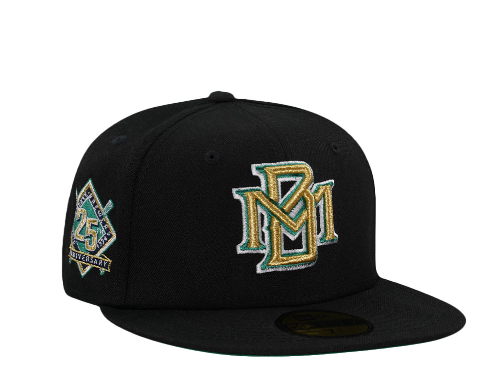 New Era Milwaukee Brewers 25th Anniversary Black Throwback Edition 59Fifty Fitted Casquette