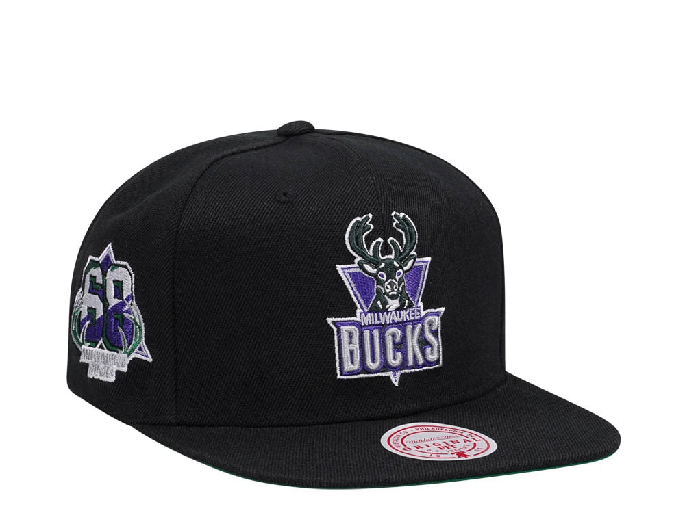 Mitchell & Ness Milwaukee Bucks NBA Black Side Jam Throwback Edition Snapback Casquette