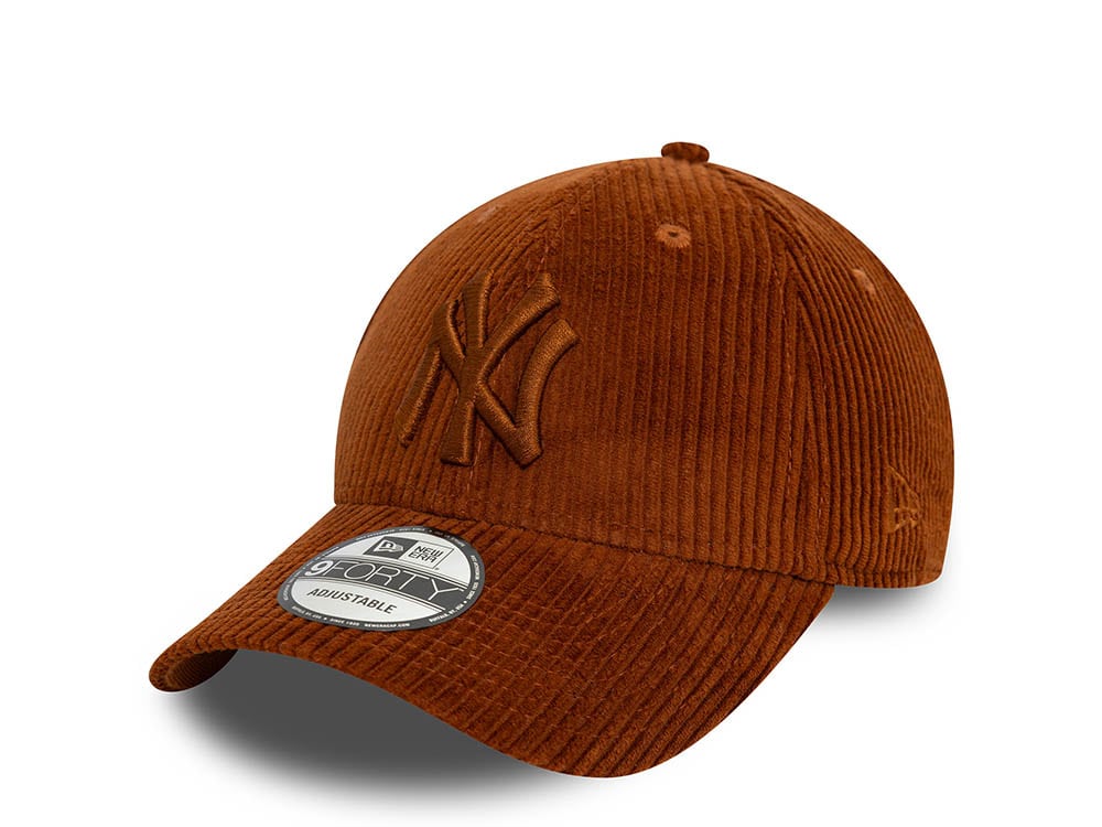 New Era New York Yankees Brown Cord 9Forty Strapback Casquette