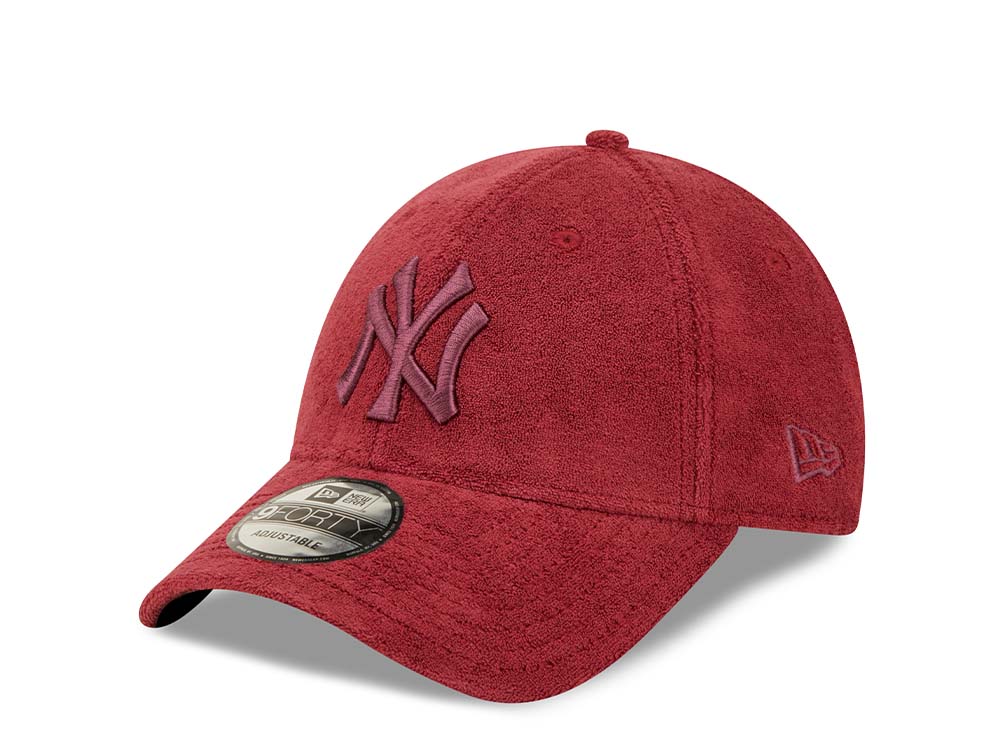 New Era New York Yankees Towelling Maroon 9Forty Snapback Casquette