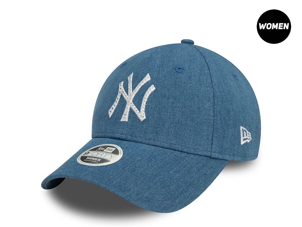 New Era New York Yankees Diamente Denim Blue Womens 9Forty Snapback Casquette