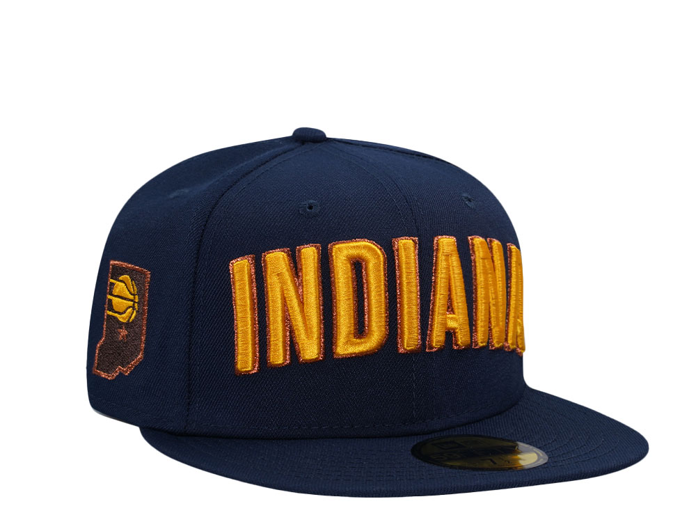 New Era Indiana Pacers Oceanside Blue Script Prime Edition 59Fifty Fitted Casquette