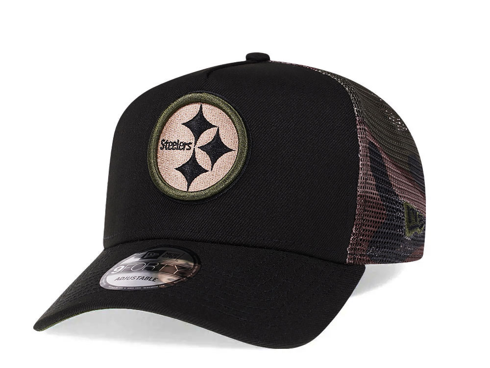 New Era Pittsburgh Steelers Camo 9Forty A Frame Trucker Snapback Casquette