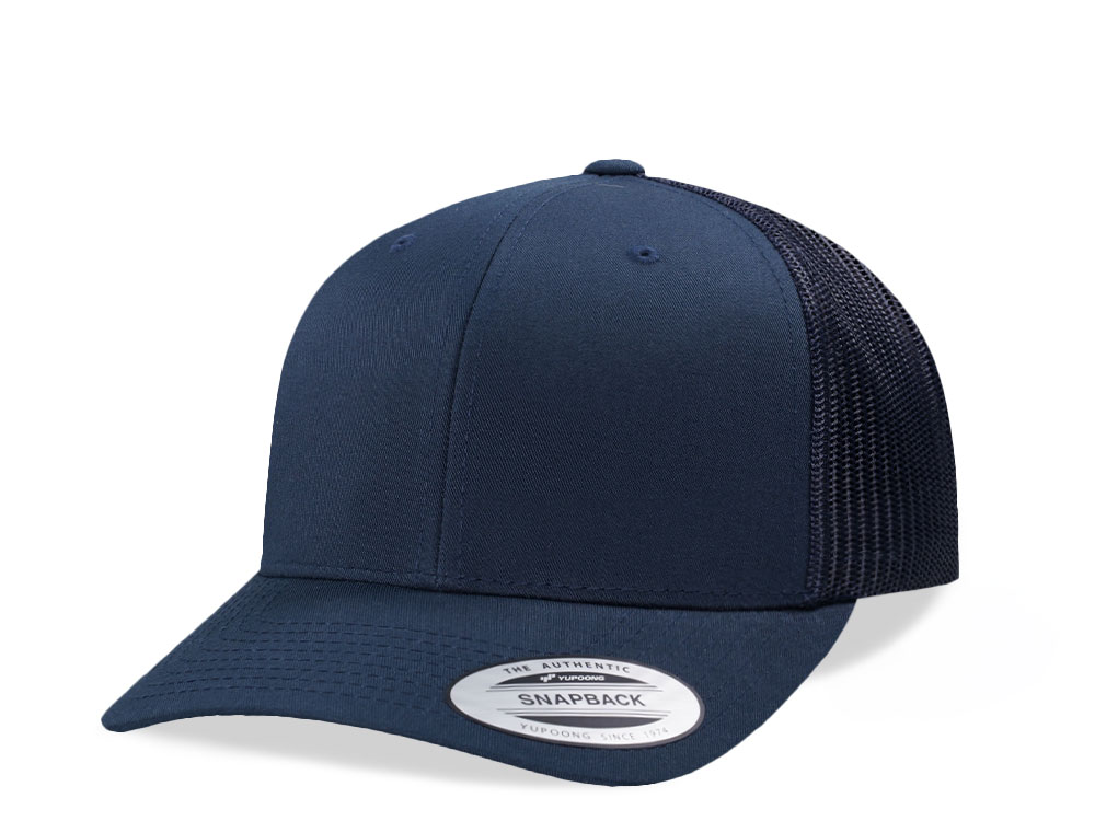 Yupoong Basic Navy Retro Trucker Snapback  Casquette