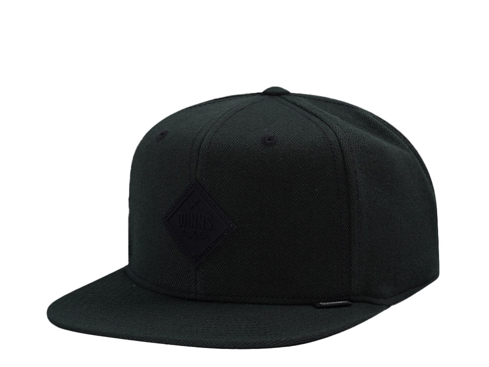 Djinns Monochrome Black 6 Panel Snapback Casquette