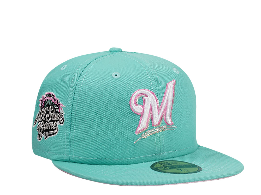 New Era Milwaukee Brewers All Star Game 2002 Teal Pink Edition 59Fifty Fitted Casquette