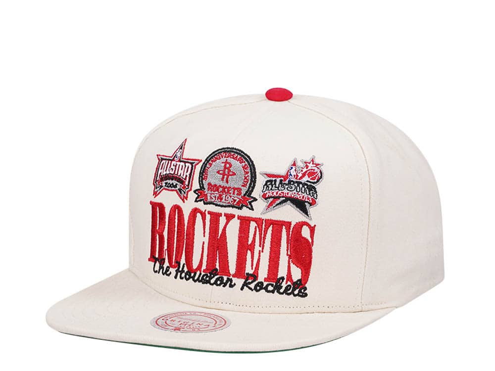 Mitchell & Ness Houston Rockets Reframe Retro Off White Snapback Casquette